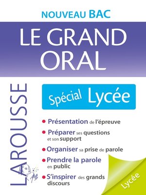 cover image of Le grand oral